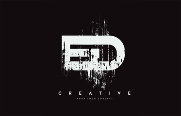 ED E D Grunge Brush Letter Logo Design in White Colors Vector Illustration.