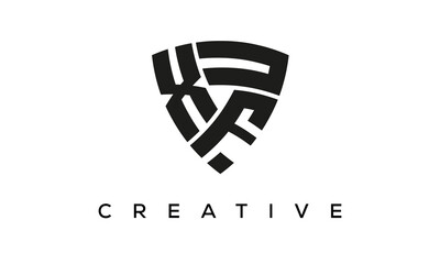 Shield letters XFU creative logo	
