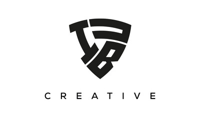 Shield letters IBU creative logo	