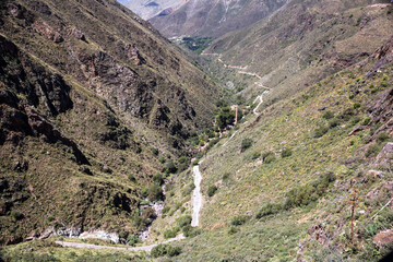 Fototapeta na wymiar Panoramica, camino al socavon de purisima Real de Catorce