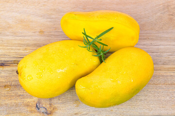 Mango Fruit With  Water Drops