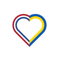 heart ribbon icon of netherlands and ukraine flags. vector illustration isolated on white background	