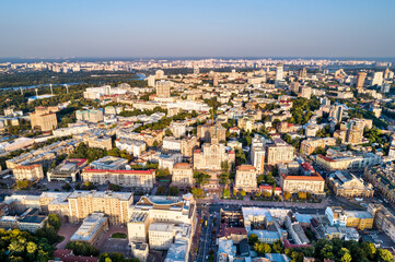 Obraz premium Aerial view of Khreshchatyk, the main street of Kiev, Ukraine, before the conflict with Russia