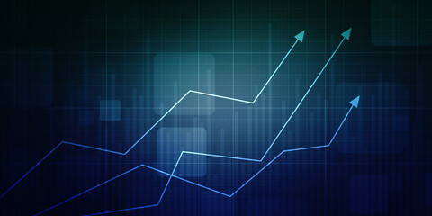 2d rendering Stock market online business concept. business Graph 