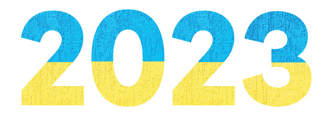 Number 2023 in the colors of the Ukrainian flag..