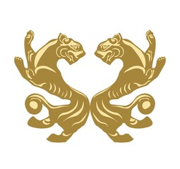 lions. Ancient Scythian symbol. History of Ukraine. Scythians. Golden decoration. ukraine aesthetics.