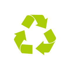 Vector illustration of green recycle symbol	