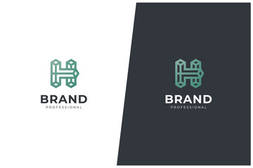 H Letter Abstract Monogram Vector Logo 