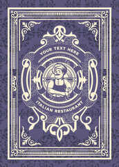 Western card with vintage style