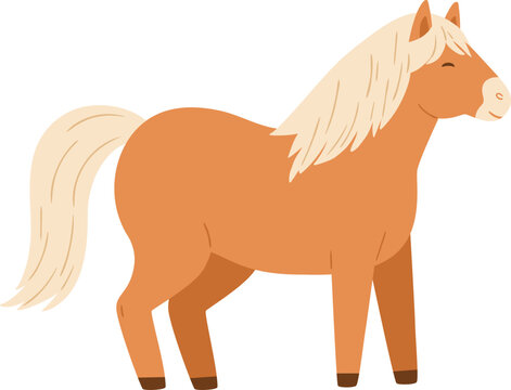 Funny Baby Pony Childish Cartoon Illustration
