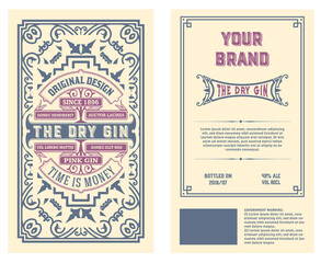 Whiskey label with old frames