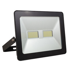 outdoor powerful black LED lamp without logo on a white isolated background