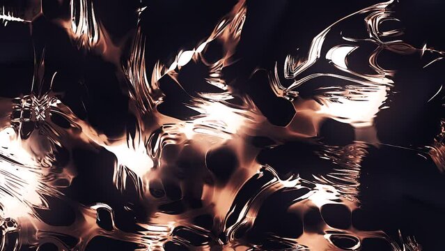 Orange background. Motion. Bright neon blots in 3d format that expand and reverse with shades of black background.