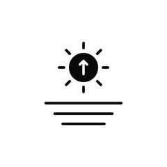 Sunrise, Sunset, Sun Solid Line Icon Vector Illustration Logo Template. Suitable For Many Purposes.