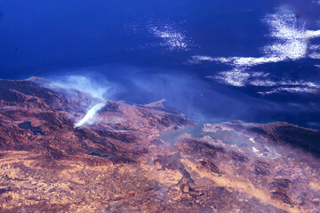 Fires from space. Elements of this image furnished by NASA