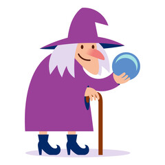 Isolated ugly medieval witch cartoon Vector illustration