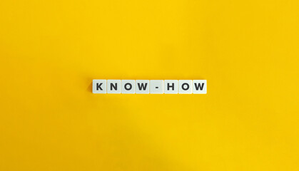 Know-how Word on Letter Tiles on Yellow Background. Minimal Aesthetics.