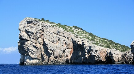 Fototapeta na wymiar view on the most famous cliffs in national park Kornati, Croatia