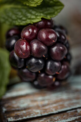 Blackberry macro, close up, isolated