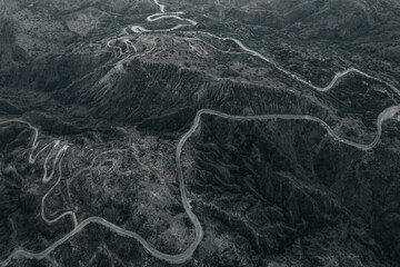 black and white mountains