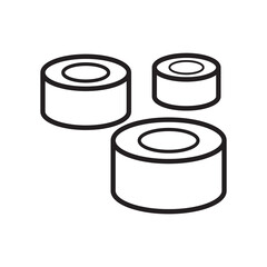 Vector linear icon with sushi