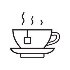 Vector linear icon with tea