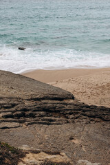 view over Atlantic ocean coast, Cabo da Roca, Portugal
Waves crashing against shoreline on Beach