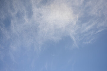 Abstraction blue azur clouds of sky. Edem atmosphere