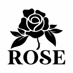 Black rose logo design Premium Vector