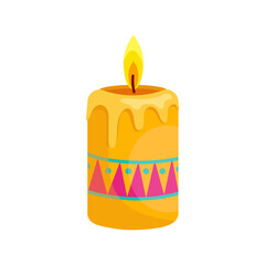 Cartoon wax candle.Vector graphics.