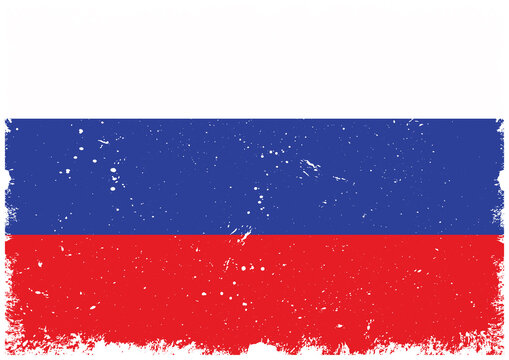 Illsutrated Of Russia Grunge Flag