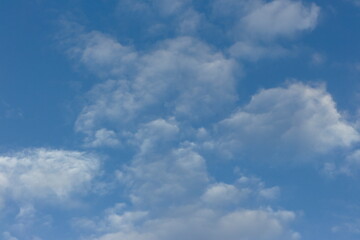 White clouds and blue sky