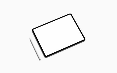 Isometric of realistic tablet screen mockup on white backgrounds	