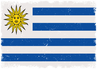 Obraz premium Drapeau Uruguay Grunge