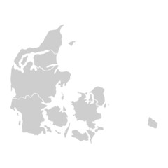 Fototapeta premium Outline political map of the Denmark. High detailed vector illustration.