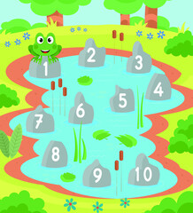 Study and activity page on numbers for children