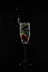 berry in a glass of water