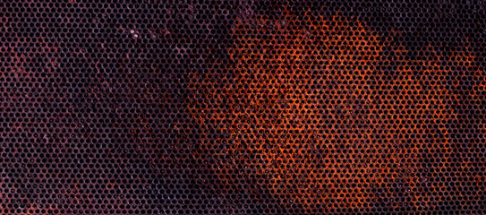 rusty Sheet metal with perforations