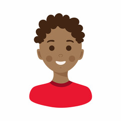 Faces Avatar African American boy Vector illustration eps 10. Flat cartoon style.