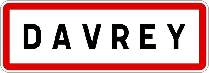 Panneau entrée ville agglomération Davrey / Town entrance sign Davrey
