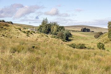 Obraz premium The valley of Conglass Water at Blairnamarrow near Tomintoul, Moray, Scotland UK.
