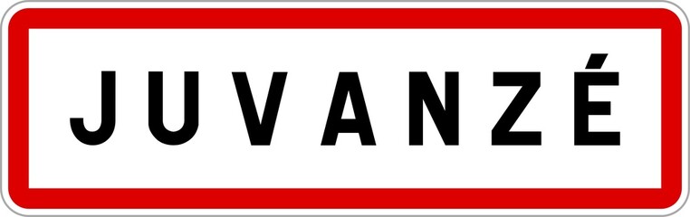 Panneau entrée ville agglomération Juvanzé / Town entrance sign Juvanzé