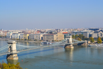 Budapest city , Danube river and bridge