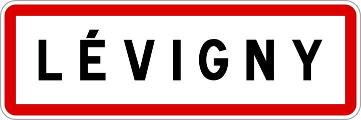 Panneau entrée ville agglomération Lévigny / Town entrance sign Lévigny