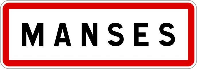 Panneau entrée ville agglomération Manses / Town entrance sign Manses