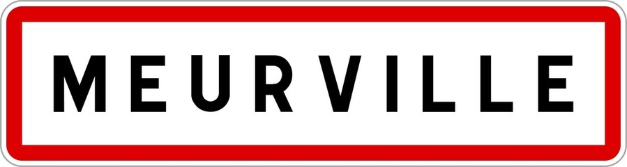 Panneau entrée ville agglomération Meurville / Town entrance sign Meurville