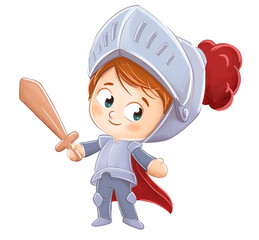 Boy disguised with a knight's armor and a Sant Jordi sword - 494289995