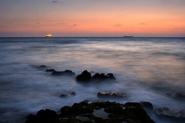 Mediterranean coast in southern Israel near the city of Ashkelon