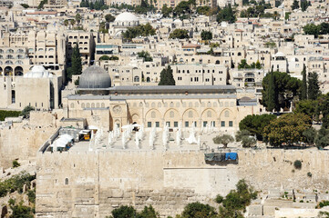 Jerusalem, view of the old city from the Mount of Olives
