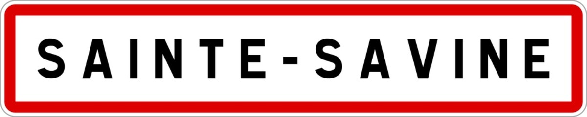 Panneau entrée ville agglomération Sainte-Savine / Town entrance sign Sainte-Savine